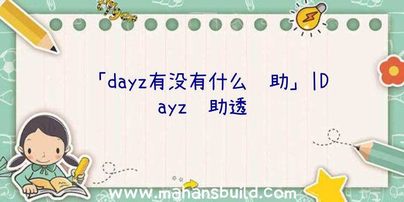 「dayz有没有什么辅助」|Dayz辅助透视